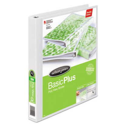 Picture of Flexible Poly Round Ring View Binder, 3 Rings, 1" Capacity, 11 x 8.5, WhiteWLJ-43333