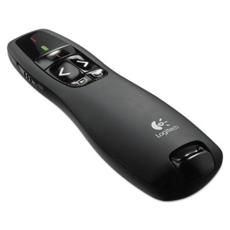 Picture of R400 Wireless Presentation Remote with Laser Pointer, Class 2, 50 ft Range, Matte BlackLOG-910001354