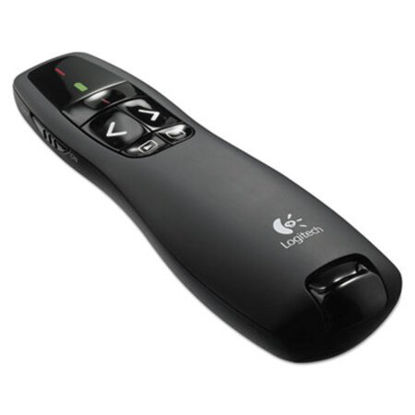 Picture of R400 Wireless Presentation Remote with Laser Pointer, Class 2, 50 ft Range, Matte BlackLOG-910001354