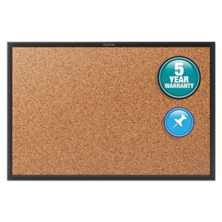 Picture of Classic Series Cork Bulletin Board, 36x24, Black Aluminum FrameQRT-2303B