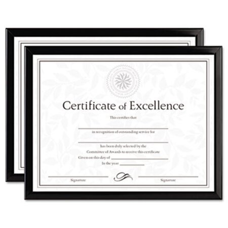 Picture of Value U-Channel Document Frames w/Certificates, 8 1/2 x 11, Black, 2/PackDAX-N17000NTP