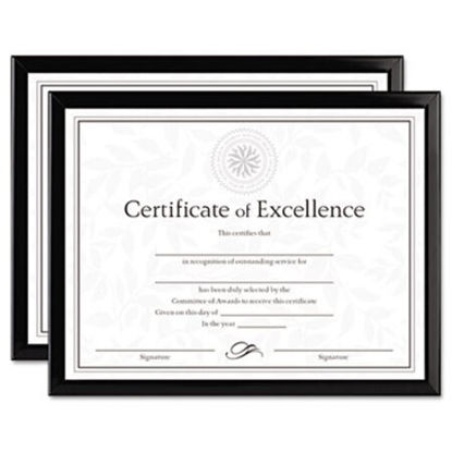 Picture of Value U-Channel Document Frames w/Certificates, 8 1/2 x 11, Black, 2/PackDAX-N17000NTP