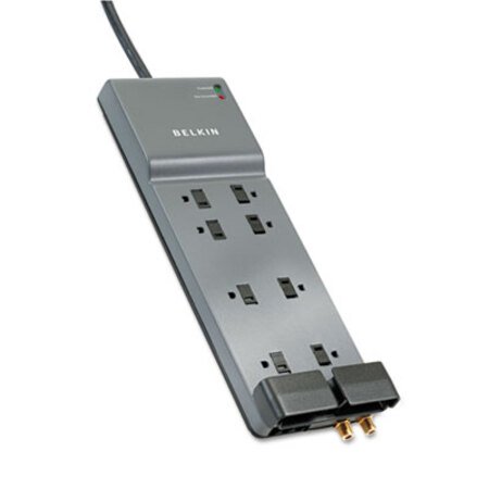 Picture of Home/Office Surge Protector, 8 Outlets, 12 ft Cord, 3390 Joules, Dark GrayBLK-BE10823012