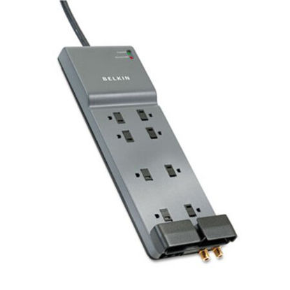 Picture of Home/Office Surge Protector, 8 Outlets, 12 ft Cord, 3390 Joules, Dark GrayBLK-BE10823012