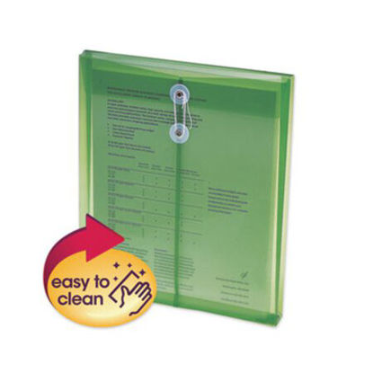Picture of Poly String and Button Interoffice Envelopes, String and Button Closure, 9.75 x 11.63, Transparent Green, 5/PackSMD-89543