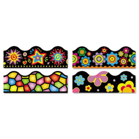 Picture of Terrific Trimmers Border, 2 1/4 x 39", Bright On Black, Assorted, 48/SetTEP-T92919