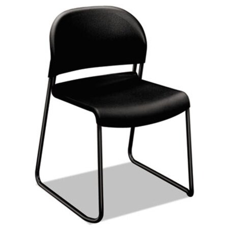 Picture of GuestStacker High Density Chairs, Supports Up to 300 lb, Onyx Seat/Back, Black Base, 4/CartonHON-4031ONT