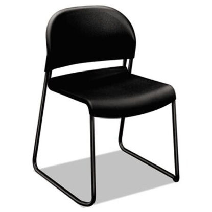 Picture of GuestStacker High Density Chairs, Supports Up to 300 lb, Onyx Seat/Back, Black Base, 4/CartonHON-4031ONT