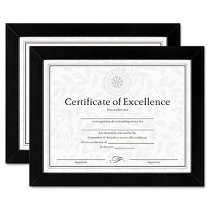 Picture of Document/Certificate Frames, Wood, 8 1/2 x 11, Black, Set of TwoDAX-N15832