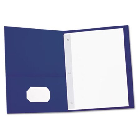 Picture of Two-Pocket Portfolios with Tang Fasteners, 11 x 8 1/2, Dark Blue, 25/BoxUNV-57116