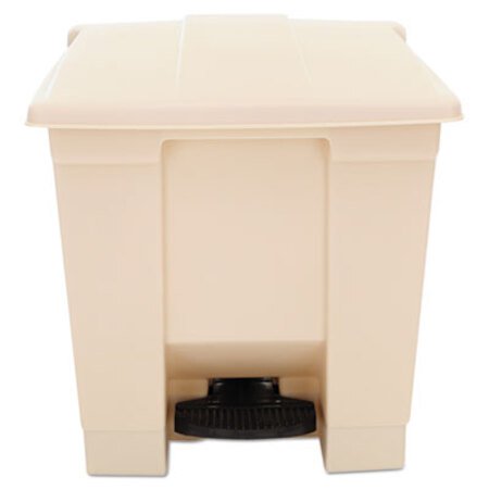 Picture of Indoor Utility Step-On Waste Container, Square, Plastic, 8 gal, BeigeRCP-6143BEI