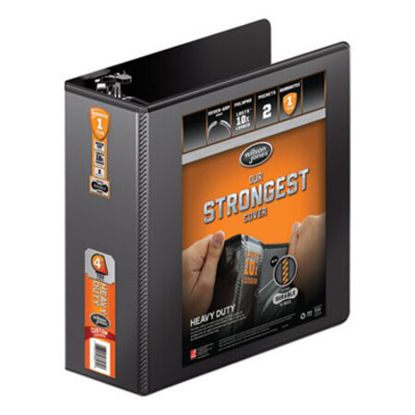 Picture of Heavy-Duty D-Ring View Binder with Extra-Durable Hinge, 3 Rings, 4" Capacity, 11 x 8.5, BlackWLJ-38554B