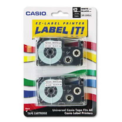 Picture of Tape Cassettes for KL Label Makers, 0.5" x 26 ft, Black on White, 2/PackCSO-XR12WE2S