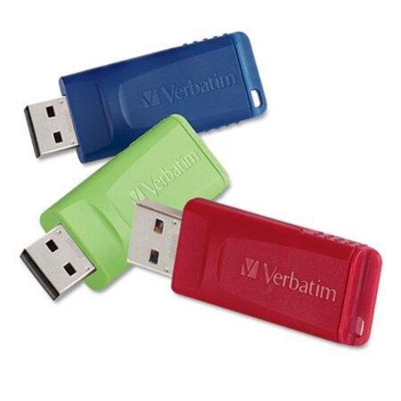 Picture of Store 'n' Go USB Flash Drive, 8 GB, Assorted Colors, 3/PackVER-98703