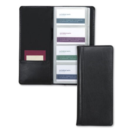 Picture of Regal Leather Business Card File, Holds 96 2 x 3.5 Cards, 4.75 x 10, BlackSAM-81240