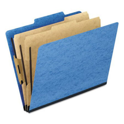 Picture of Six-Section Colored Classification Folders, 2 Dividers, Letter Size, Light Blue, 10/BoxPFX-1257LB