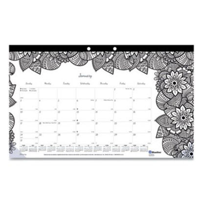 Picture of DoodlePlan Desk Calendar with Coloring Pages, 17.75 x 10.88, 2022RED-C2917001