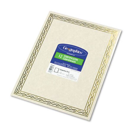 Picture of Foil Stamped Award Certificates, 8-1/2 x 11, Gold Serpentine Border, 12/PackGEO-44407