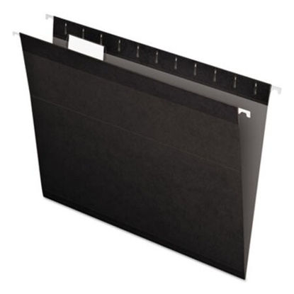 Picture of Colored Reinforced Hanging Folders, Letter Size, 1/5-Cut Tab, Black, 25/BoxPFX-415215BLA