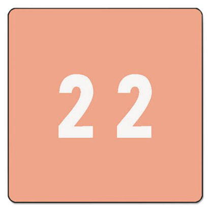 Picture of Numerical End Tab File Folder Labels, 2, 1.5 x 1.5, Pink, 250/RollSMD-67422