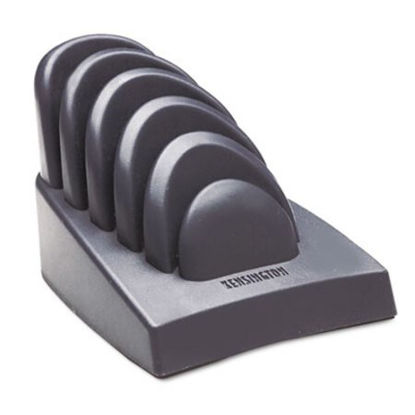 Picture of InSight Priority Puck Five-Slot Desktop Copyholder, Plastic, Dark Blue/GrayKMW-62061
