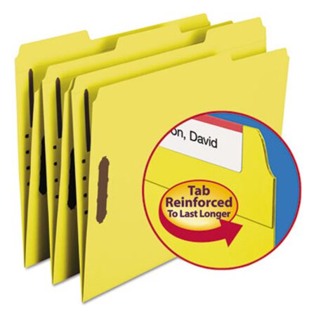 Picture of Top Tab Colored 2-Fastener Folders, 1/3-Cut Tabs, Letter Size, Yellow, 50/BoxSMD-12940