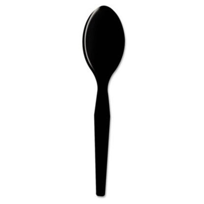 Picture of Plastic Cutlery, Heavy Mediumweight Teaspoons, Black, 1,000/CartonDXE-TM517