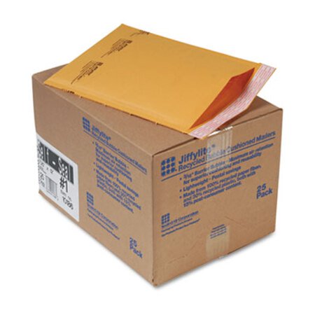 Picture of Jiffylite Self-Seal Bubble Mailer, #1, Barrier Bubble Lining, Self-Adhesive Closure, 7.25 x 12, Golden Brown Kraft, 25/CartonSEL-10186