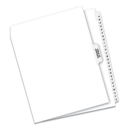 Picture of Preprinted Legal Exhibit Side Tab Index Dividers, Avery Style, 27-Tab, A to Z, 11 x 8.5, White, 1 SetAVE-11374