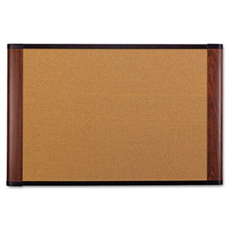 Picture of Cork Bulletin Board, 72 x 48, Aluminum Frame w/Mahogany Wood Grained FinishMMM-C7248MY