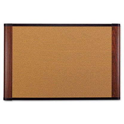 Picture of Cork Bulletin Board, 72 x 48, Aluminum Frame w/Mahogany Wood Grained FinishMMM-C7248MY