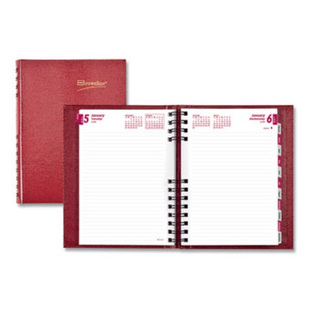 Picture of CoilPro Daily Planner, Ruled 1 Day/Page, 8.25 x 5.75, Red, 2022RED-CB389CRED