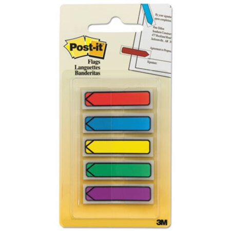 Picture of Arrow 1/2" Page Flags, Blue/Green/Purple/Red/Yellow, 20/Color, 100/PackMMM-684ARR1