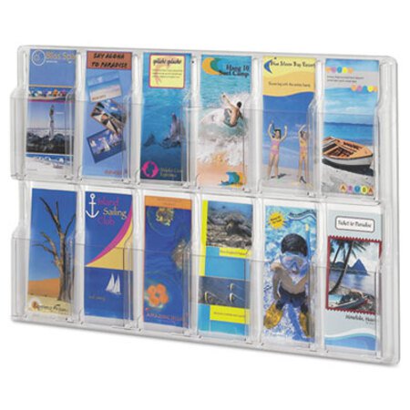 Picture of Reveal Clear Literature Displays, 12 Compartments, 30w x 2d x 20.25h, ClearSAF-5604CL