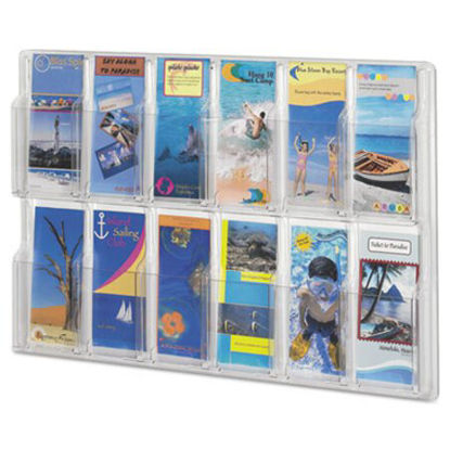 Picture of Reveal Clear Literature Displays, 12 Compartments, 30w x 2d x 20.25h, ClearSAF-5604CL