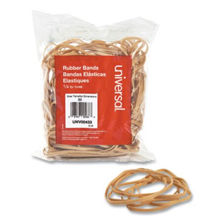Picture of Rubber Bands, Size 33, 0.04" Gauge, Beige, 4 oz Box, 160/PackUNV-00433