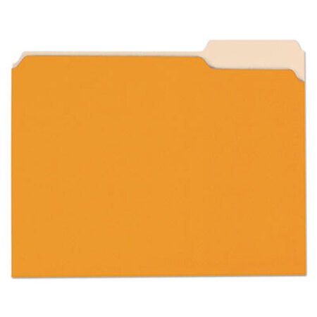 Picture of Deluxe Colored Top Tab File Folders, 1/3-Cut Tabs, Letter Size, Orange/Light Orange, 100/BoxUNV-10507