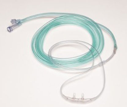 Picture of ETCO2 Nasal Sampling Cannula with O2 Delivery One Nare O2 / One Nare Sampled Salter-Style® Adult Curved Prong / NonFlared Tip4707SP-7-7-25