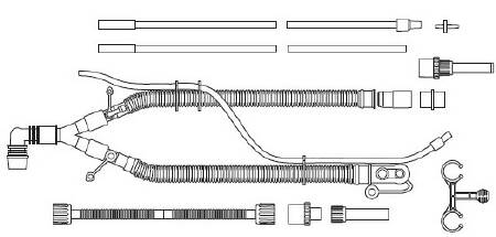 Picture of Ventilator Circuit Corrugated Tube 60 Inch Tube Dual Limb Pediatric Without Bag Single Patient Use780-21