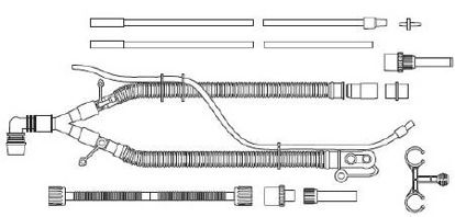 Picture of Ventilator Circuit Corrugated Tube 60 Inch Tube Dual Limb Pediatric Without Bag Single Patient Use780-21