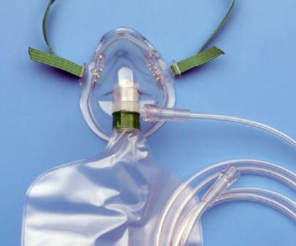 Picture of Rebreather Oxygen Mask AirLife® Elongated Style Pediatric Adjustable Head Strap001265