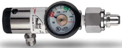 Picture of B & F Medical Oxygen Regulator Click Style with Gauge 0 - 8 LPM DISS Outlet CGA-54023002