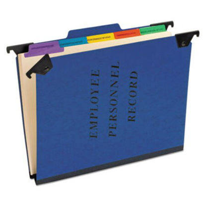 Picture of Hanging Style Personnel Folders, 1/3-Cut Tabs, Center Position, Letter Size, BluePFX-SER2BL