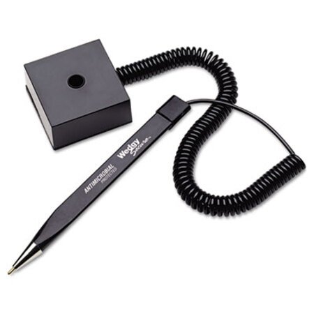 Picture of Wedgy Secure Antimicrobial Ballpoint Counter Pen, Square Base, Fine 0.5 mm, Black Ink, BlackMMF-25828504