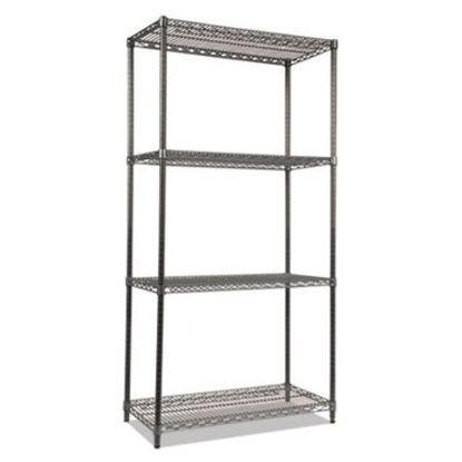 Picture of Wire Shelving Starter Kit, Four-Shelf, 36w x 18d x 72h, Black AnthraciteALE-SW503618BA