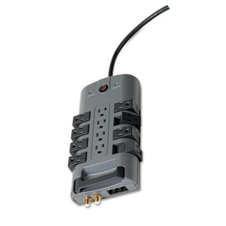 Picture of Pivot Plug Surge Protector, 12 Outlets, 8 ft Cord, 4320 Joules, GrayBLK-BP11223008
