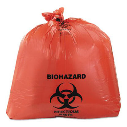 Picture of Healthcare Biohazard Printed Can Liners, 45 gal, 3 mil, 40" x 46", Red, 75/CartonHER-A8046ZR