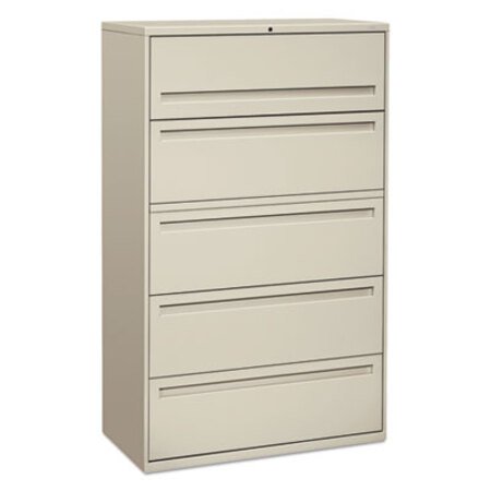 Picture of Brigade 700 Series Lateral File, 4 File Drawers, 1 Roll-Out File Shelf, 1 Roll-Out Post Shelf, Light Gray, 42" x 18" x 64.25"HON-795LQ