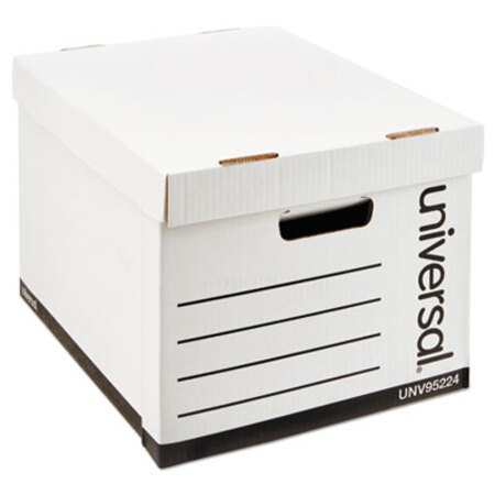 Picture of Heavy-Duty Fast Assembly Lift-Off Lid Storage Box, Letter/Legal Files, White, 12/CartonUNV-95224