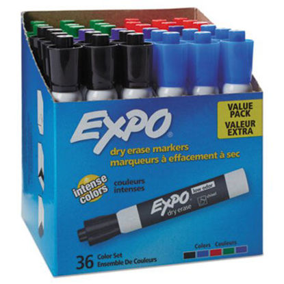 Picture of Low-Odor Dry-Erase Marker Value Pack, Broad Chisel Tip, Assorted Colors, 36/BoxSAN-1921061